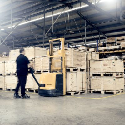 Worker in warehouse Import and export of castings from mould, fine and die casting in foundry GTR